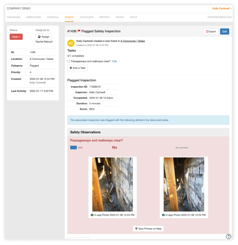 Capture accurate data and keep track of inspections.
