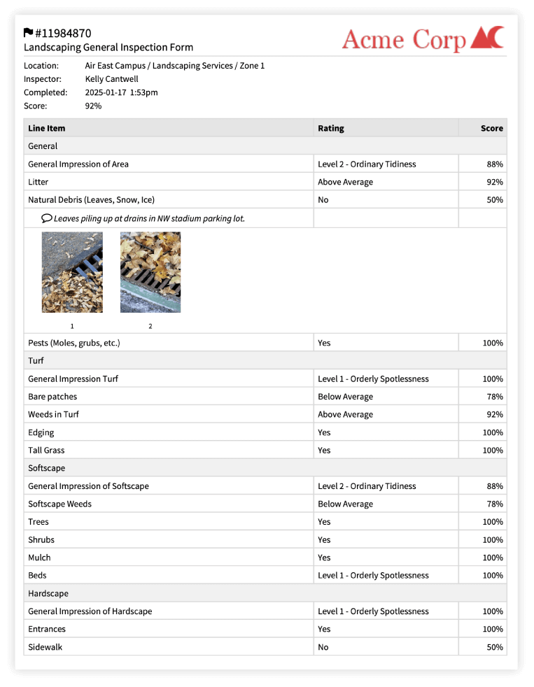 Showcase your quality control program with professional reports.