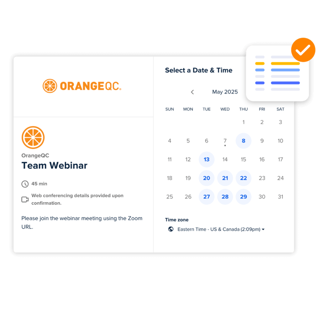 What happens after you request a walkthrough of OrangeQC’s cleaning software?